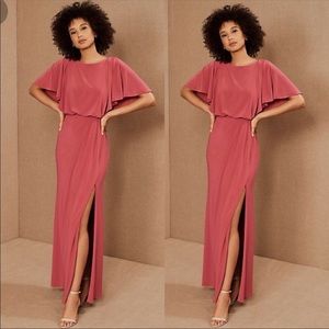 BHLDN Lena Flutter Sleeve Jersey Dress